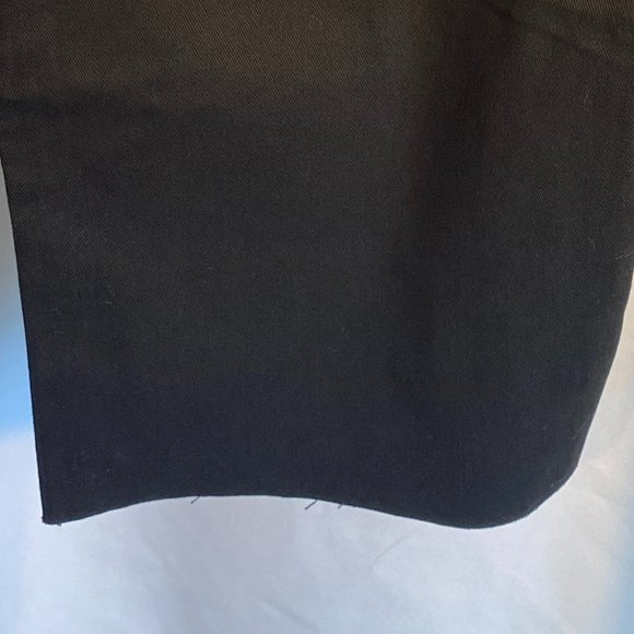 OAK NYC OVERSIZED BLACK RAW EDGE COTTON TWILL CAPRIS (SZ. L) - Picture 9 of 9